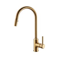 Luxury single handle kitchen faucet with pull down sprayer gold kitchen faucet