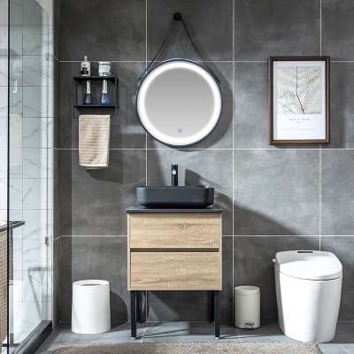 GN8020-60 Modern Multilayer Solid Wood Wooden Marble Bathroom Basin Vanity Cabinets